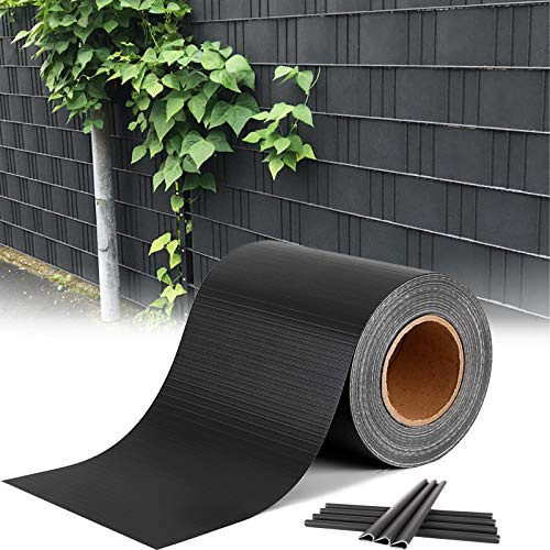 HENGMEI 70m x 19cm Sichtschutzfolie PVC Sichtschutzstreifen mit Zaunfolie Befestigungsclipse Windschutz Stabmattenzaun Gartenzaun Blickdicht Doppelstabmatten für Gartenzaun, Balkon, Anthrazit | mit Zaunfolie Befestigungsclipse Windschutz Stabmattenzaun Gartenzaun Blickdicht Doppelstabmatten für Gartenzaun, Balkon