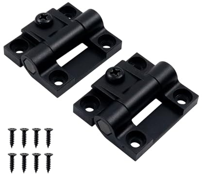Antrader 2 Pack 43mmx36mm 4 Countersunk Holes Plastic Adjustable Torque Position Control E6-10-301-20 Series Hinge Black Door Hinges