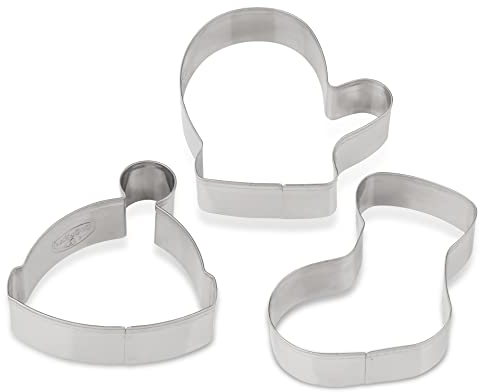 Dr. Oetker Plätzchen Ausstecher Weihnachten 3er Set – Ausstechformen White Christmas Baking – Plätzchenausstecher aus rostfreiem Edelstahl zu Weihnachten