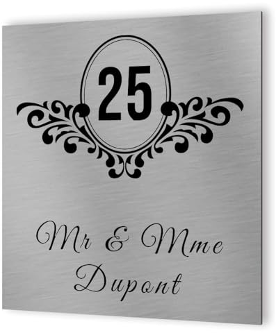 DECOHO - Numéro de Maison extérieur Personnalisable en Dibond Aluminium - modèle Baroque