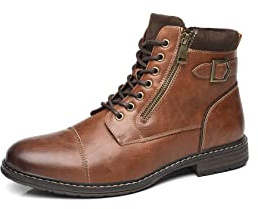 IVACHY Mens Smart Business Work Office Ankle Boots Zip Lace-up Dress Shoes