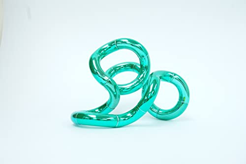 Tangle 85218 Fidget Toy Junior Metallic Serie, Antistress Finger Spielzeug, fördert Koordination und Feinmotorik, beliebig dreh- und kombinierbar, Motorikspielzeug für Kinder ab 3 Jahre, Smaragdgrün