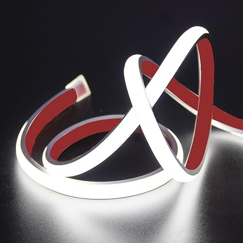 pcning COB LED Strip 10M Selbstklebend 230V Direktanschluss Sehr Hell IP67 Wasserdicht, 10 Meter LED Streifen Kaltes Weiss Lichtband (Kaltweiss, 10)