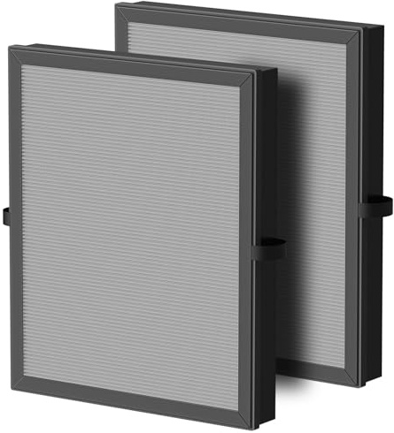 Paquete de 2 filtros de aire de repuesto para purificador de aire AROEVE MK04, material ovalado 4 en 1 Ture HEPA con mezcla de carbón activado, limpia cenizas para humo, olores y COV, (versión