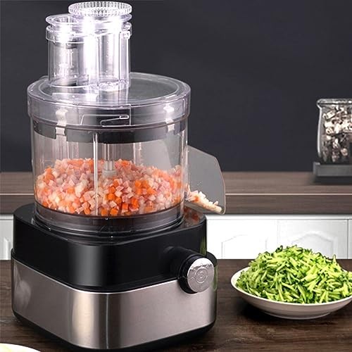 Cortador de verduras eléctrico, rallador, cortador de frutas y verduras comercial 3 en 1 con cuchillas, rallador, para procesador de alimentos para cebollas, patatas, zanahorias, pepino