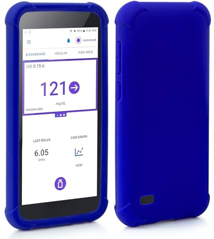 Omnipod-5-Silikon-Schutzhülle, Stoßfeste Omnipod 5 PDM Hülle mit Airtag zum Schutz Ihres Omnipod 5 Pod Tasche Case Empfängers von YOUSHARES (Blau)