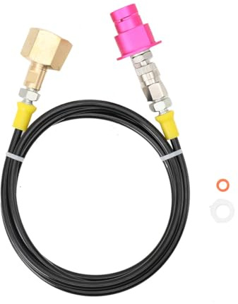 QAVODB Adapter Hochdruckschlauch 60Zoll (1,5m) Rohrtyp, 6mm Rohrdurchmesser, 4500PSI für grössere CO2 Flaschen, geeignet, für Wassersprudler CO2 Schlauch umfüllen,für Grohe Blue Home