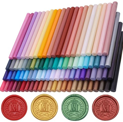 100 Pcs Sealing Wax Sticks for Wax Seal Stamp, Assorted Color Sealing Wax Glue Gun Wax Seal Sticks Mini Wax Gun Stick, Mixed Colors Wax Seal Kit Great for Wedding Invitations (100B)