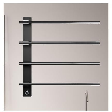 WRJAHCG Porta Asciugamani da Bagno,Scaldasalviette Elettrico per Spa Nail Salon Barber E Hot Shaving,Termoarredo Bagno da Parete,Nero,4 Rods