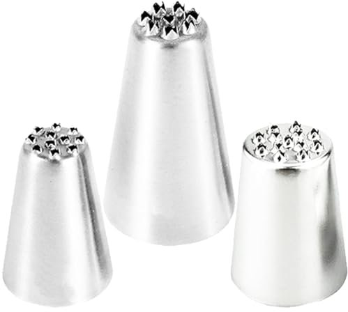 Grass Piping Tip Stainless Steel Cake Piping Tips 3PCS/Set Funny DIY Baking Tools Piping Tips Easy to Clean Cake Decorating Tips Set for Cake Shops Make Cakes