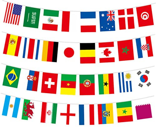 HAWILLOSCH 1satz Dekorativen Länderflaggen Lange Wimpelkette Für Fußball-partys Lebendige Nationalflaggen Für Sportveranstaltungen Und Feiern Für Bar Und Festival