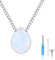 JFASHOP Collier urne funéraire pour cendres en argent sterling 925 avec opale pour femme Médaillon souvenir Cadeau souvenir, Extra, Argent sterling, Pierre de lune
