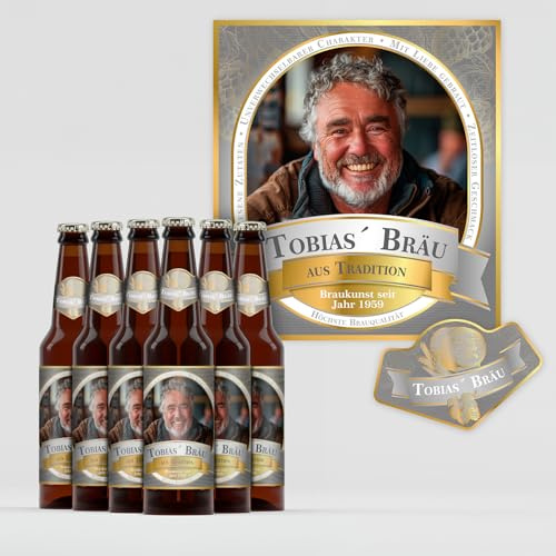 Yabaduu personalisierbare Bieretiketten selbstklebende Aufkleber für Bierflaschen Flaschenetiketten Geschenk für Geburtstag Hochzeiten Partys Sticker wasserfest Y077 (24 Stück, 04 Pils Silber)