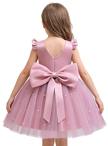 TTYAOVO Flower Girl Dress Bowknot Pageant Wedding Party Gown Size 7Y(7 Years, 2070 Pink)