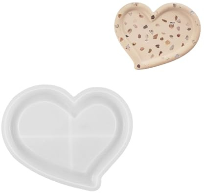 Molde de silicona creativo en forma de corazón para bandejas de yeso y cemento de resina, herramienta decorativa para manualidades, textura de silicona