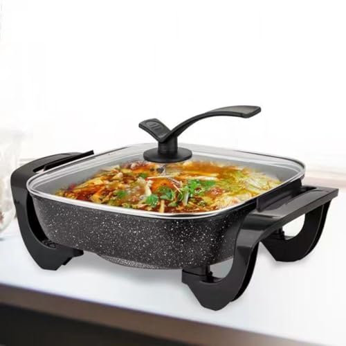 Casserole électrique, Cuiseur et mijoteuse, Hot Pot électrique multifonctionnel antiadhésif domestique de 6L de grande capacité, avec prise europeenne