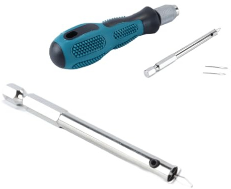 Hoite Destornillador para radios de bicicleta, herramienta para instalar boquillas de bicicleta, herramienta para quitar e insertar boquillas, con mango