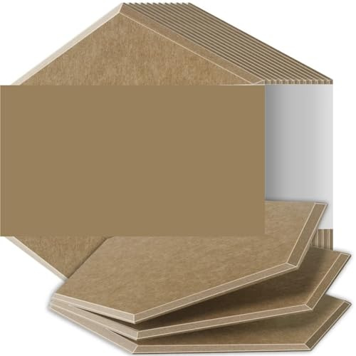 Hexagon Akustikplatten Schallschutzplatten mit hoher Dichte, flammhemmend, absorbieren Lärm und eliminieren Echos(04 Dark Brown,6 Pcs,0.8cm Medium Density)
