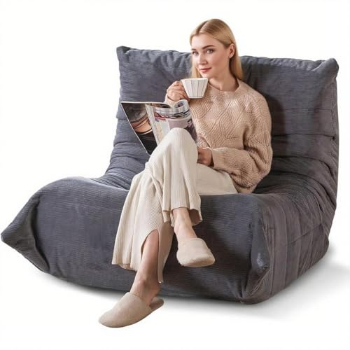Caikbms Sofá Moderno, Puf para Adultos, Sofá Suelo, Sillón Togo, Mueble Salón, Ideal para Dormitorio, Balcón, Dormitorio, Sillón con Chimenea B