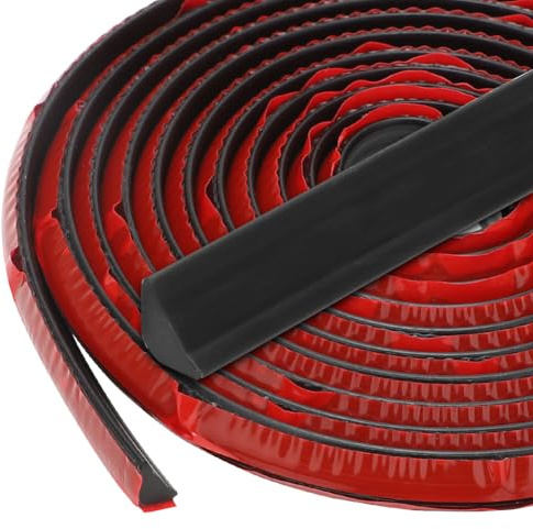Moulures Décoratives Flexibles Autocollantes, TPE Triangle Moulure Adhesive Pour Pafonds et Passage Mural Pour Plinthe de Finition, Plan de Travail de Cuisine, Bords de Carrelage (3M, 12x9 mm, Noir)