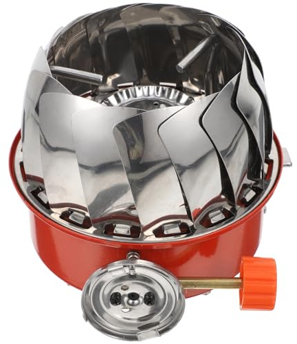 Hohopeti Fornello Gas Portatile Lotus Antivento con Bruciatore Resistente e Tubo per Campeggio Picnic Barbecue e Escursionismo Mini Stufa da Esterno Facile da Collegare