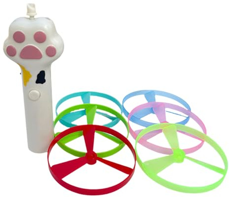 Platillo volador eléctrico para mascotas, estimulador de instintos, juguete de ejercicio motor silencioso, platillo volador brillante LED, juguete para aliviar aburrimiento y actividad física en