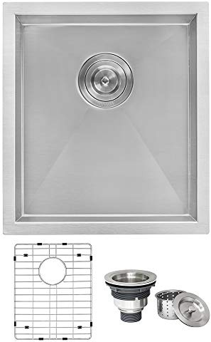 Ruvati 16-inch Undermount 16 Gauge Zero Radius Bar Prep Sink Stainless Steel Single Bowl - RVH7111