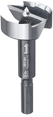 kwb SPEED Forstnerbohrer ø 40 mm aus vergütetem Spezialstahl mit präzisem Wellenschliff, Zentrierspitze, optimal geschärften sowie gehärteten Schneiden und polierter Oberfläche