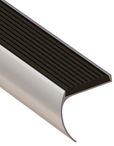 Alu-Treppenkantenprofil mit Antirutschstreifen - Silber - Abgerundet - 44x45x1350mm - 1 Stück