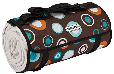 anndora® Fleecedecke Picknickdecke Stranddecke Wasserabweisende Isolierende Unterseite 150x200 cm Braun Hellblau
