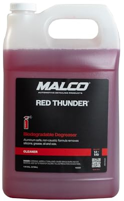 Malco Red Thunder - Automotive Degreaser and Cleaner - Breaks Down Grease & Grime on Engines, Wheels and Tires/Biodegradable, Heavy Duty and Multi-Purpose / 1 Gallon (102301)