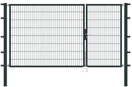 Alberts 647025 Doppeltor Flexo mit Zubehör | verschiedene Breiten und Höhen | anthrazit | Breite 100 + 200 cm | Höhe 160 cm