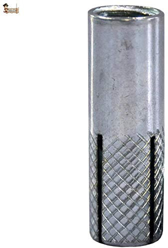 BricoLoco Taco anclaje hembra metálico de expansión. Para materiales macizos con rosca métrica interior. (25, M-8)