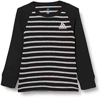 Odlo Thermounterwäsche Kinder Active Warm Stripes I Sportunterwäsche Mädchen Jungen I Langarm Thermoshirt