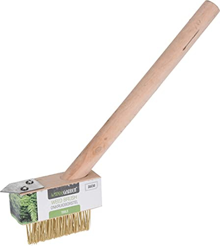 Weed Brush with Handle 36 cm | Hand Weed Scraper Paving Brush | Patio Weed Remover Tool