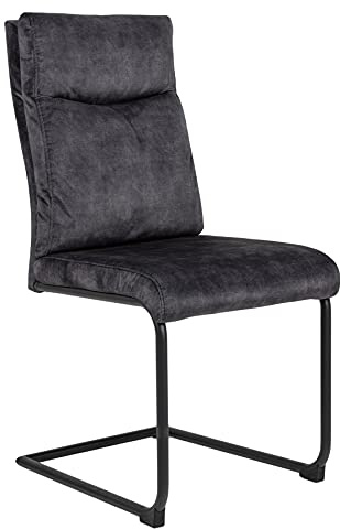 Stuhl COMFORT - 45cm - grau - Samt Freischwinger Metall-Gestell | hoher Komfort, bequeme Polsterung, stabil, Komfortgriff, Design, Eyecatcher, einem grauen Samtbezug