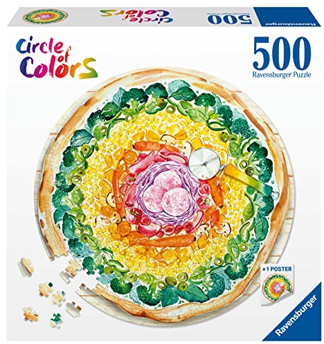 Ravensburger Puzzle 17347 - Circle of Colors Pizza - 500 Teile Rundpuzzle für Erwachsene und Kinder ab 12 Jahren