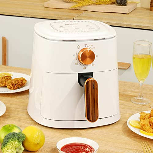 Household Multi-function Electric Air Fryer 4L Large Capacity Oven 360°Baking Deep Fryer Without Oil (Color : Wit)