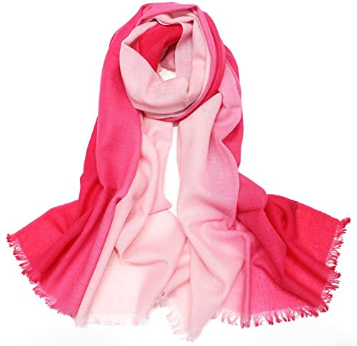 Whoiy Schalwolle Rot, Winterschal Herren Gradient 180X65cm Warmer Übergroßer Winterschal-Poncho