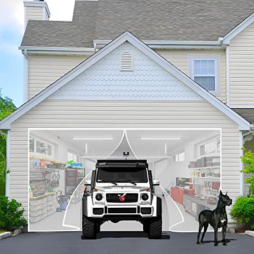 Tenda zanzariera Magnetica, 255 x 265 cm Zanzariere su Misura Rete Anti Insetti su Misura Facile Montaggio per Porte Scorrevoli, Garage【Bianco】