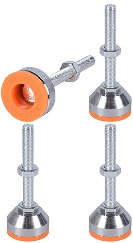 Tycoonest 4 PCS M10xThread 80xBase 40 Leveling Feet Adjustable Carbon Steel Machine Feet Heavy Duty Furniture Leveler for Furniture,Table, Cabinets, Workbench