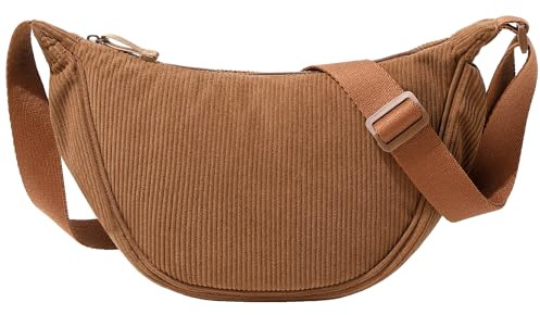Micmores Crossbody Bag Damen klein Umhängetasche Leichte Halbmond Tasche | Mode Moon Bag Brusttasche & Brusttasche mit Reißverschluss, Verstellbarem Schultergurt für Alltag Reisen Festival