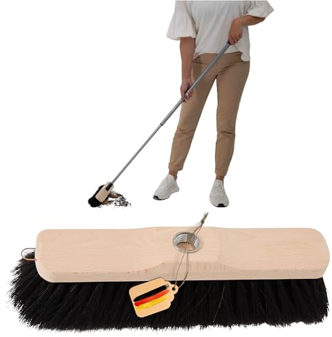 Novaliv Zimmerbesen ECHTES ROSSHAAR Besen weiche Borsten Schrankbesen Natur Rosshaar Besenkopf Rosshaarbesen Besen für Laminat und Parkett Rosshaarbesen Mix Naturborsten Stubenbesen