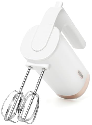Tumidy Batidora de mano inalámbrica, batidora de mano recargable de 3 velocidades eléctrica, cable de carga tipo C, batidor de doble cabeza para batir huevos, masa de pasteles, puré de papas y más