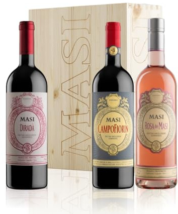 Paquet exclusif Matices de Masi | DIRADA' Rosso Veneto IGT, CAMPOFIORIN Rosso Verona IGT, ROSA DEI MASI Rosado delle Venezie IGT | 3X750 ml | Caisse en bois
