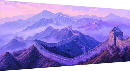 Landschaft Diamond Painting xxl 200x80cm, 5D DIY Diamant Painting Bilder Große Mauer Diamand Painting Kinder mit Diamond-Painting Zubehör, Groß Diamant kunst Basteln Erwachsene, Home Décor Malerei
