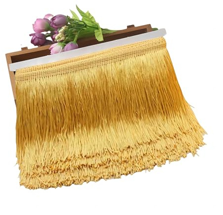 10M de Ribete de Flecos para Vestido Latino, Adornos de 30cm, Borde Decorativo, Borla Costura de Poliéster, Pasamanería para Coser/Ropa/Cortinas (B)