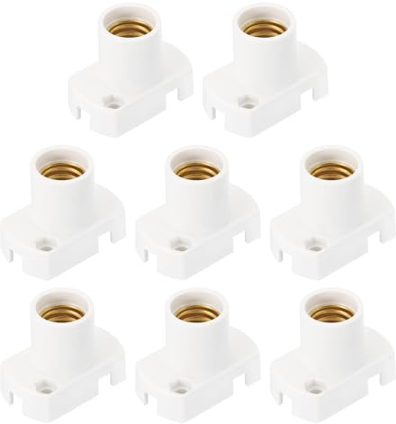 PATIKIL Soporte de Lámpara de Bombilla LED con Base E12, 8 Unidades de Enchufe de Luz de Plástico Resistente al Calor para Garaje, Toma de Corriente, Sótano, Blanco