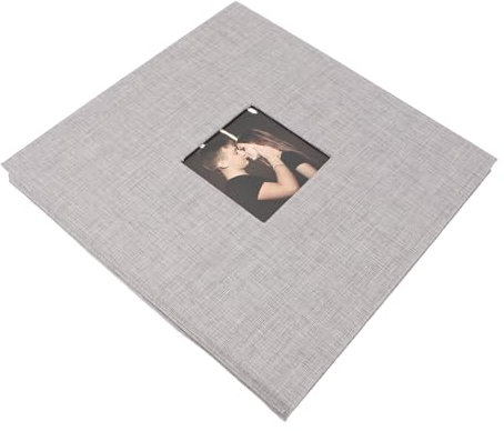 Babyalbum, Feine Leinenoberfläche, Fenster Zum Öffnen, Selbstklebendes Filmalbum, Sammelklebeband, Handgefertigtes Philateliealbum, Gedenkalbum (GRAY)