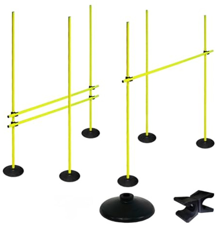 AemaSport Set de Entrenamiento de Agilidad y Velocidad – Vallas Ajustables, Palos de Slalom con Bases Lastradas, Obstáculos para Juego de Pies, Coordinación y Resistencia – Ideal para Atletas, Equipos